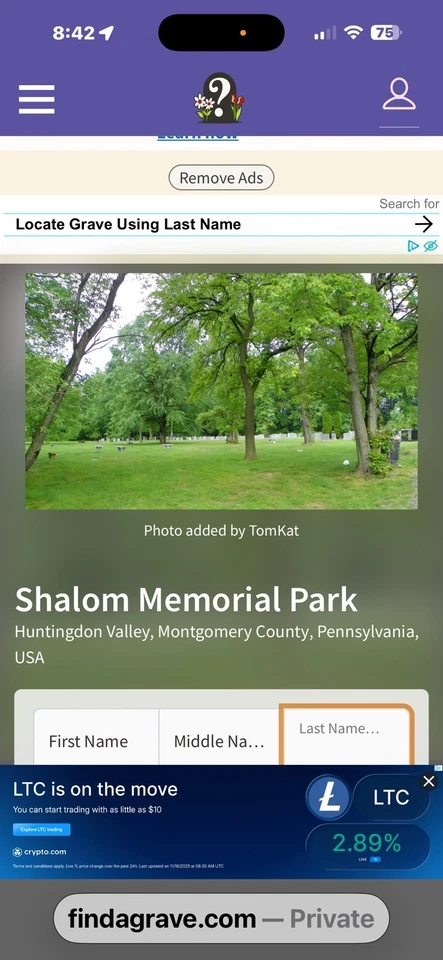 Parcela única para cementerio judío en venta en Huntington Valley, Pensilvania, Foto 1 de 1