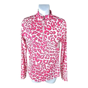 TAIL 1/4 Zip Pink Cheetah Golf Tennis Activewear Shirt Pullover Small* - Bild 1 von 6