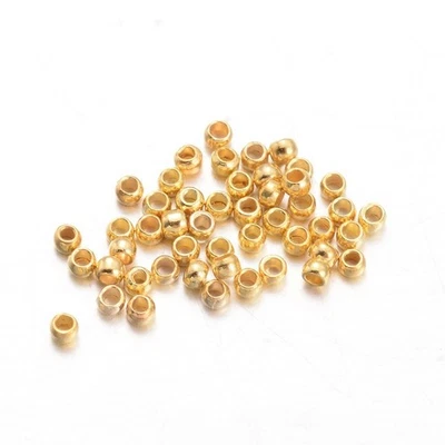 100 Quetschperlen CRIMP BEADS MESSING! 1,5 mm innen 0,5 mm . 138 - Bild 1 von 2