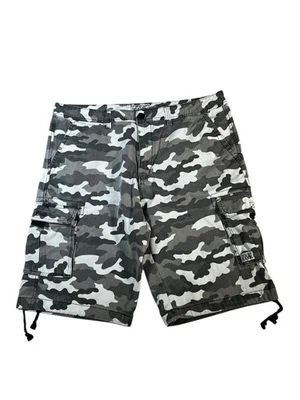 Pantalones Cortos Pro Club Sueltos Carga Invierno Camuflaje Negro Blanco Para Hombre’s 40 Algodón Corto Foto 1 de 4