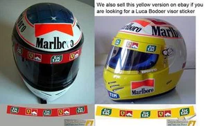 Helmet Visor sticker to fit Schumacher Badoer Tic Tac Ferrari F1 Red Background - Picture 1 of 2