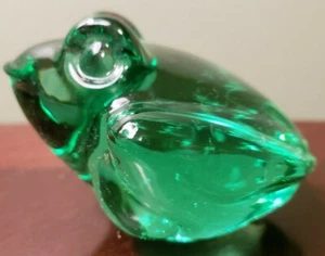 dark green glass vintage frog paperweight bubbles in glass older - Picture 1 of 5