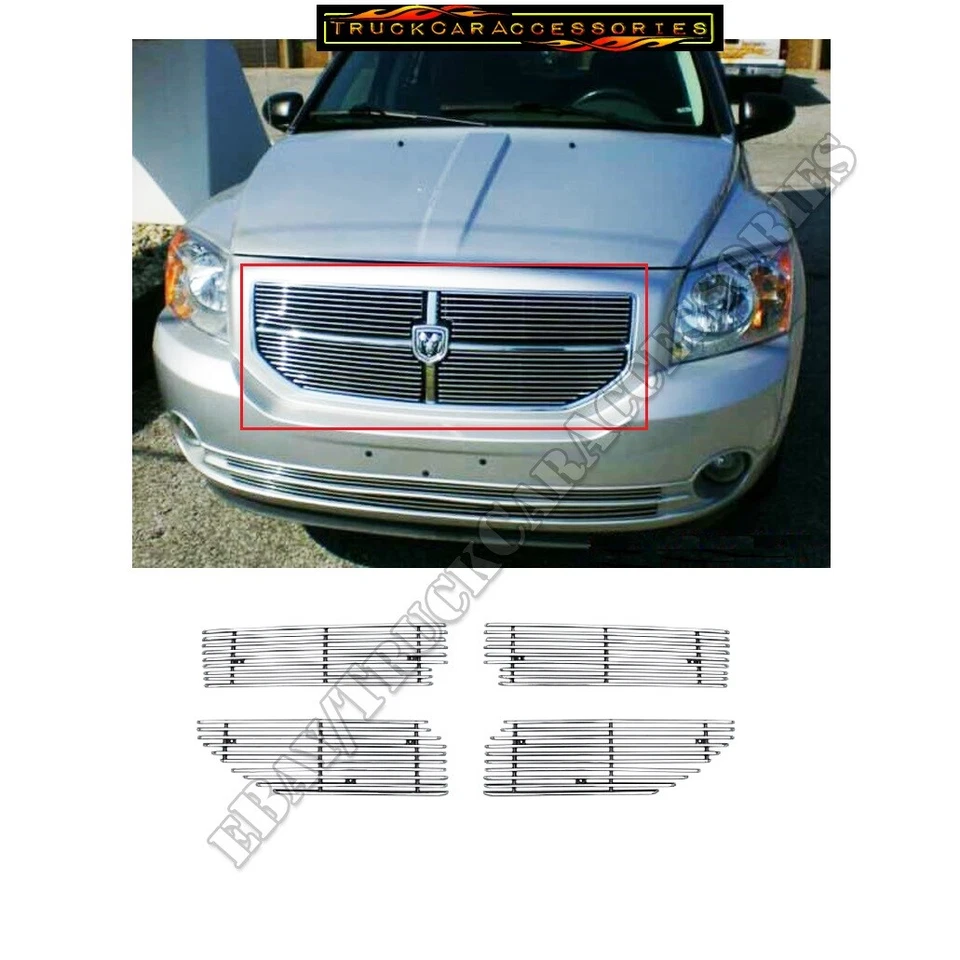PARA 06 07 08 09 10 11 12 DODGE CALIBRE BILLET REJILLA INSERCIÓN SUPERPOSICIÓN 4 PIEZAS SUPERIOR Foto 1 de 1