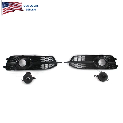 for 2012- 15 Audi S6 A6 S-line front bumper side grille insert with radar 2pc Foto 1 de 4