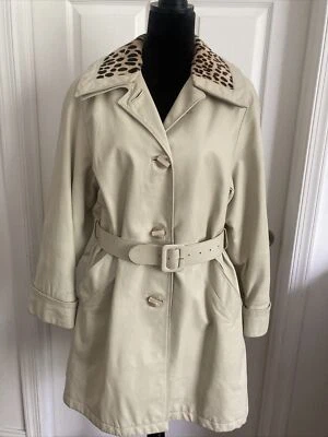 Abrigo/chaqueta Phoenix Firenze beige para mujer talla M/44 cuero Foto 1 de 4