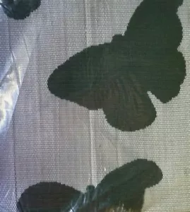 IKEA Nasselfjaril Green Butterflies Lace Curtains Drapes 2 Panels 98" L  - Picture 1 of 6