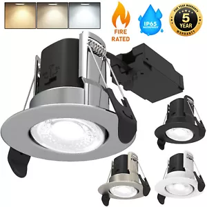 Fire Rated CCT LED Dimmable Downlight Recessed Spotlights IP65 Ceiling Lights - Picture 1 of 10
