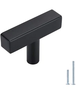 10-pk Cabinet Black T -Knobs Peaha PHJ22BK Kitchen Drawer Or Any Furniture - Picture 1 of 4
