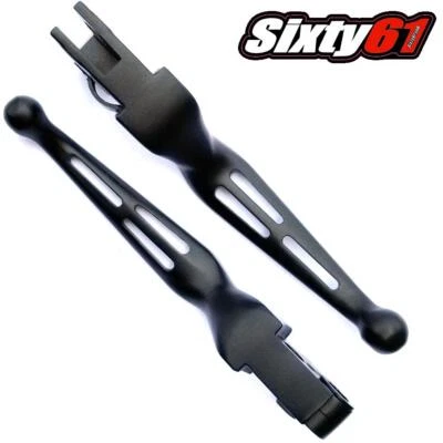 Harley XL, Dyna Touring, Softail Black Hollowed-out Brake Clutch Hand Levers - Image 1 of 4