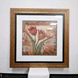 Framed and Mounted Floral Song "Duet" Patrick Art Print - 27" x 27" - Picture 1 of 12