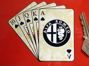ALFA ROMEO Royal Flush Playing Cards Car STICKER 4" Giulia Mito Giulietta Spyder - Picture 1 of 1