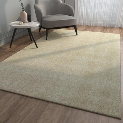 Hand Tufted Rugs Beige and Brown Wool & Viscose Handmade Rug Living room Rugs - Image 1 of 4