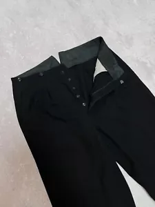 Raro antico pantalone nero bretelle uomo anni 40 vintage stile europeo - Foto 1 di 11