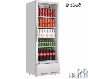 8 Cu.Ft Commercial Merchandiser Glass Door Upright Display Cooler Refrigerator - Picture 1 of 6