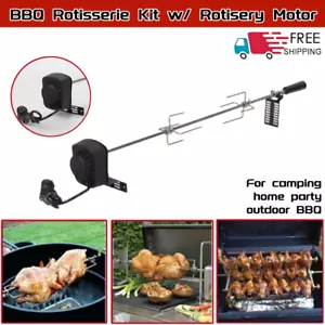 Stainless Steel BBQ Rotisserie Kit w/ Heavy Duty Rotisery Motor & Accessories - Picture 1 of 14