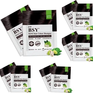 12X BSY Noni Dark Brown Magic Hair color shampoo  (20ml x 10 Sachet) Free Ship - Picture 1 of 6