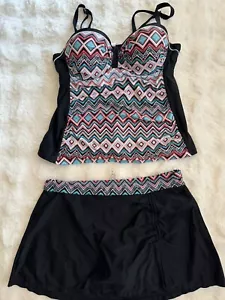 Yonique Womens Underwire Tankini Swimsuits with Skirt Two Piece Bathing Suits L - Picture 1 of 10