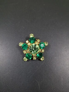 PIN DE ESTRÁS VERDE VINTAGE HECHO EN AUSTRIA ENVÍO GRATUITO - Imagen 1 de 2