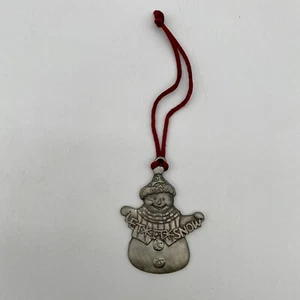 1998 Seagull Pewter Snowman Ornament Let It Snow Pendant Necklace - Picture 1 of 4