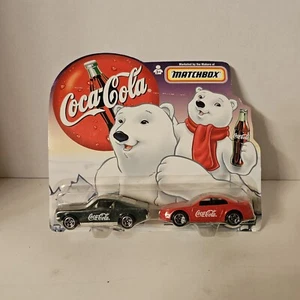 Matchbox Coca-Cola Dad's 1968 Ford Mustang & Son 1999 Ford Mustang Hardtop Z24 - Picture 1 of 6