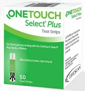 OneTouch Select Plus Blood Glucose Diabetic 50 Test Strips with long Exp - Picture 1 of 1