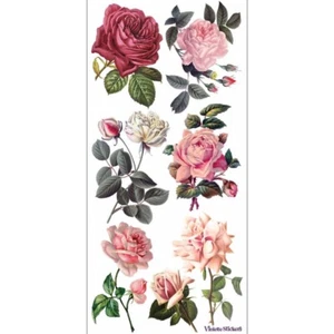 Pegatinas cristal rosa rosa - 1 hoja de pegatinas para papelería y álbumes de recortes - Imagen 1 de 7