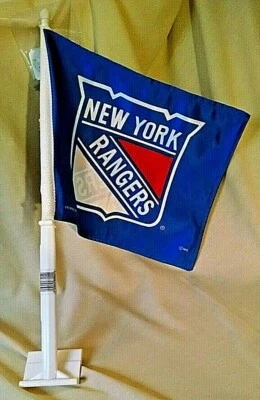 ФЛАГ НЬЮ-ЙОРК РЕЙНДЖЕРС АВТОМОБИЛЬ ИЛИ НАСТЕННОЕ КРЕПЛЕНИЕ VGC BSI ПРОДУКТЫ FREMONT DIE ХОККЕЙ НХЛ. - Изображение 1 из 4