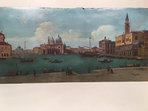 Kleines Ölgemälde auf Holz / Venedig / Vedutenmalerei / 18. - 19. Jhd. - Bild 1 von 12