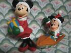 Ornements de Noël souris Mickey et Minnie ~ Walt Disney Co~ 3 3/4 pouces EUC 