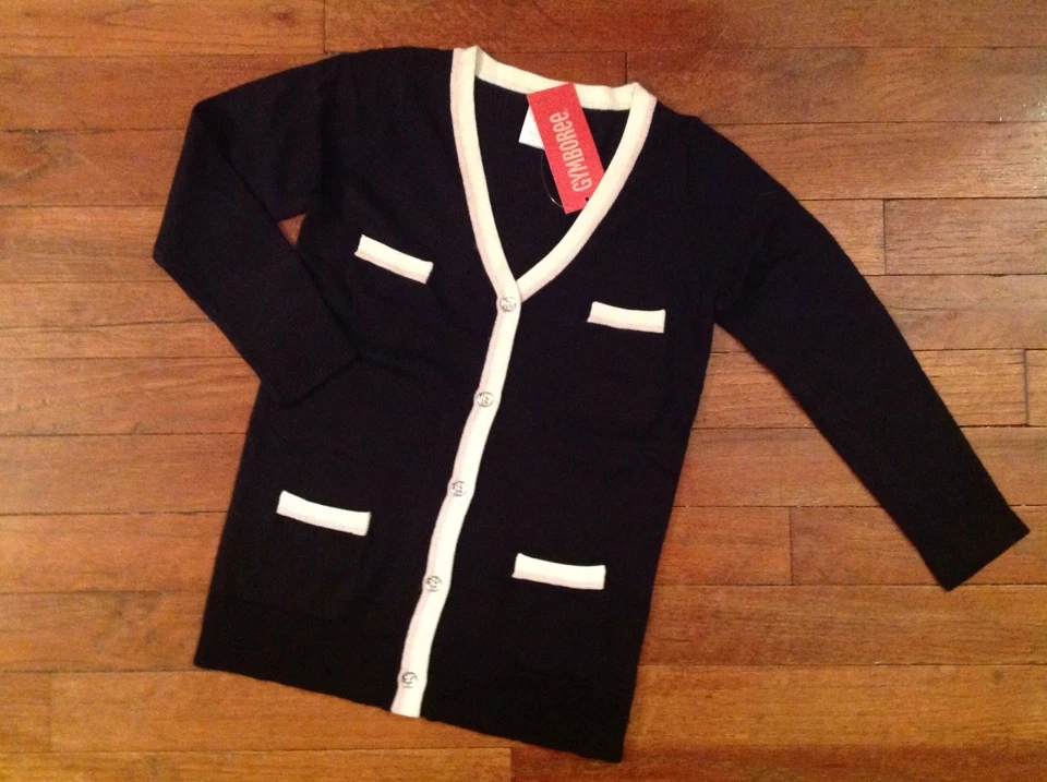 NWT Vintage Gymboree Girls Sweater Size XS 3-4 Tres Fabulous Line Black Pink  - Image 1 of 1