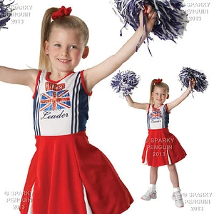 UNION JACK UK GB CHEERLEADER COSTUME FANCY DRESS PRE SCHOOL PLATINUM JUBILEE DAY - Picture 1 of 5