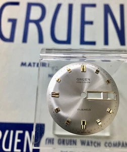 alter Lagerbestand Gruen 512 SS CD Tag/Datum Goldmarkierungen 29,5,mm Zifferblatt auf Kalenderuhr - Bild 1 von 5