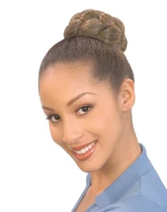 JANET COLLECTION DOME BUBBLE (L) - NOIR DOME HAIR PIECE DRAWSTRING #1B - Picture 1 of 1