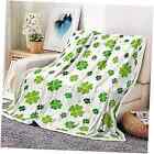 Happy' s Day Throw Blankets, Lucky Green Four Leaf Clover Gold 50X60 St Patrick