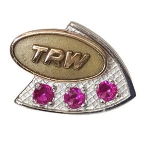 10K White And Rose Gold Ruby TRW Service Award Pin Cosmic - Picture 1 of 5