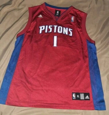 Camiseta Chauncey Billups Detroit Pistons NBA Adidas Alt vermelha juvenil tamanho XL (18-20) - Imagem 1 de 4