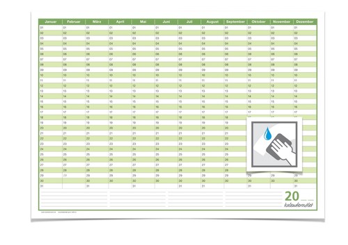 DAUERKALENDER, GEBURTSTAGSKALENDER, IMMERWÄHRENDER KALENDER, abwischbar 