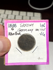 1838 G Germany Saxony Albertine 1 Pfennig