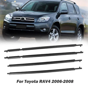 4Pcs Car Outer Window Weatherstrip Glass Seal For Toyota RAV4 06-08 Long Version - Picture 1 of 11