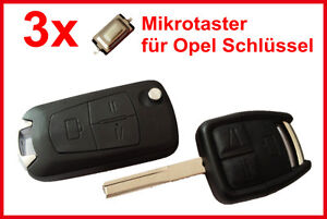 3x Schlüssel Taster Mikrotaster für OPEL ASTRA MERIVA OMEGA VECTRA SIGNUM ZAFIRA