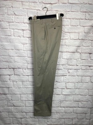 Mens Brown Khaki Cotton Blend Flat Front Business Dress Pants/Slacks 36x32 - Image 1 of 4