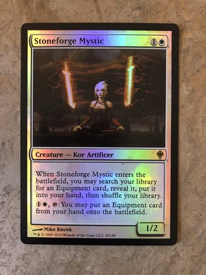 MTG - Stoneforge Mystic - FOIL - World Wake - Altered - Read - Watch Item Video! - Image 1 of 3