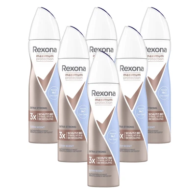 6 x Rexona Maximum Protection Anti-Transpirant Spray jeweils 150 ml Clean Scent - Bild 1 von 3