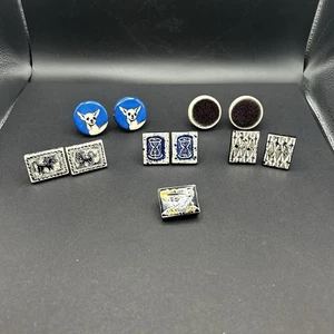 Vintage Keramik & goldfarbene passende Manschettenknöpfe Menge 5 mit 1 Pin - Bild 1 von 11