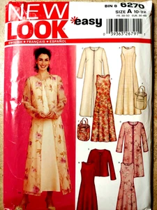 SIMPLICITY NEW LOOK 6270 MISSES DRESS DUSTER JACKET  & BAG PATTERN-UNCUT-10-22 - Picture 1 of 9