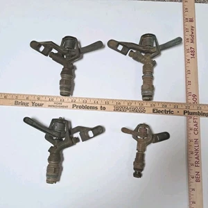 RainBird Brass Impact Sprinkler Heads Lot 4 #20 #30 UNTESTED Parts Vintage Farm - Picture 1 of 12