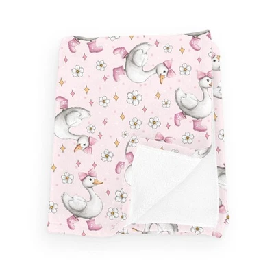 Lindo Ganso Bota Arcos Rosa Bebé Niño Niña Mantas Primavera Margarita Floral Franela... Foto 1 de 4