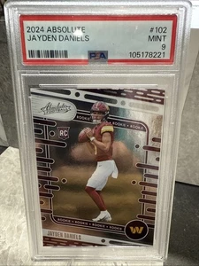 🔥🏈2024 Panini Absolute #102 Jayden Daniels Rookie PSA 9 Commanders SWEET CARD - Picture 1 of 7
