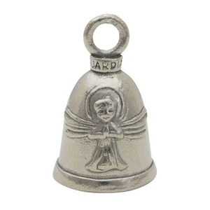Angel Good Luck Bell w/Keyring & Black Velvet Gift Bag | Motorcycle Bell Lead... - Picture 1 of 9