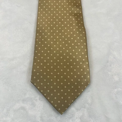 Perry Ellis Portfolio Necktie Gold  Silk Woven Polka Dot - Image 1 of 4